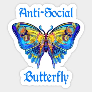 Colorful Anti-Social Butterfly Sticker